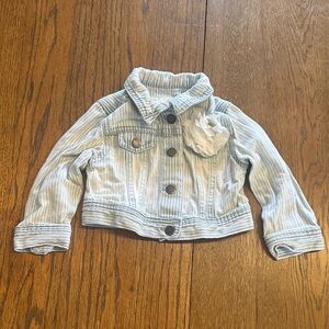 Oshkosh Striped Denim Jacket with Flower Accent